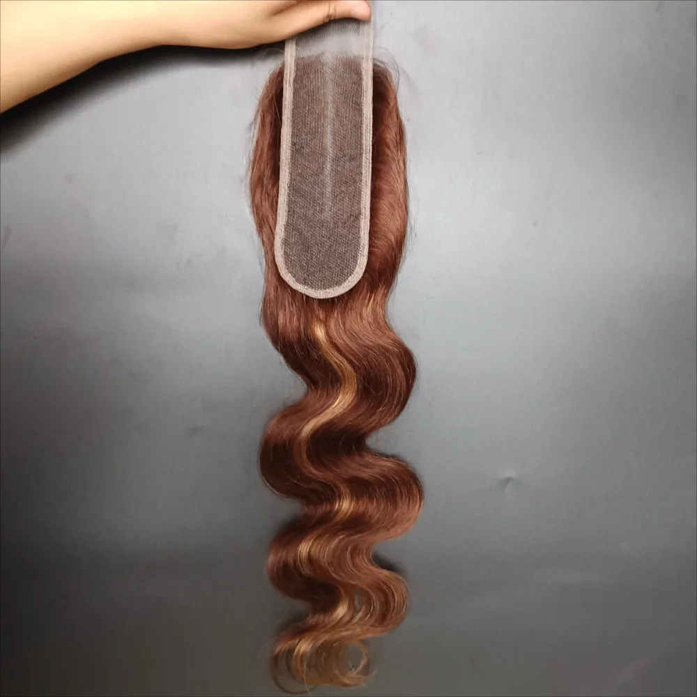 P427 2x6 кружевная застежка, объемная волна, закрытие человеческих волос, предварительно выщипанные, 10-20 дюймов, бразильские девственные волосы, глубокая средняя часть