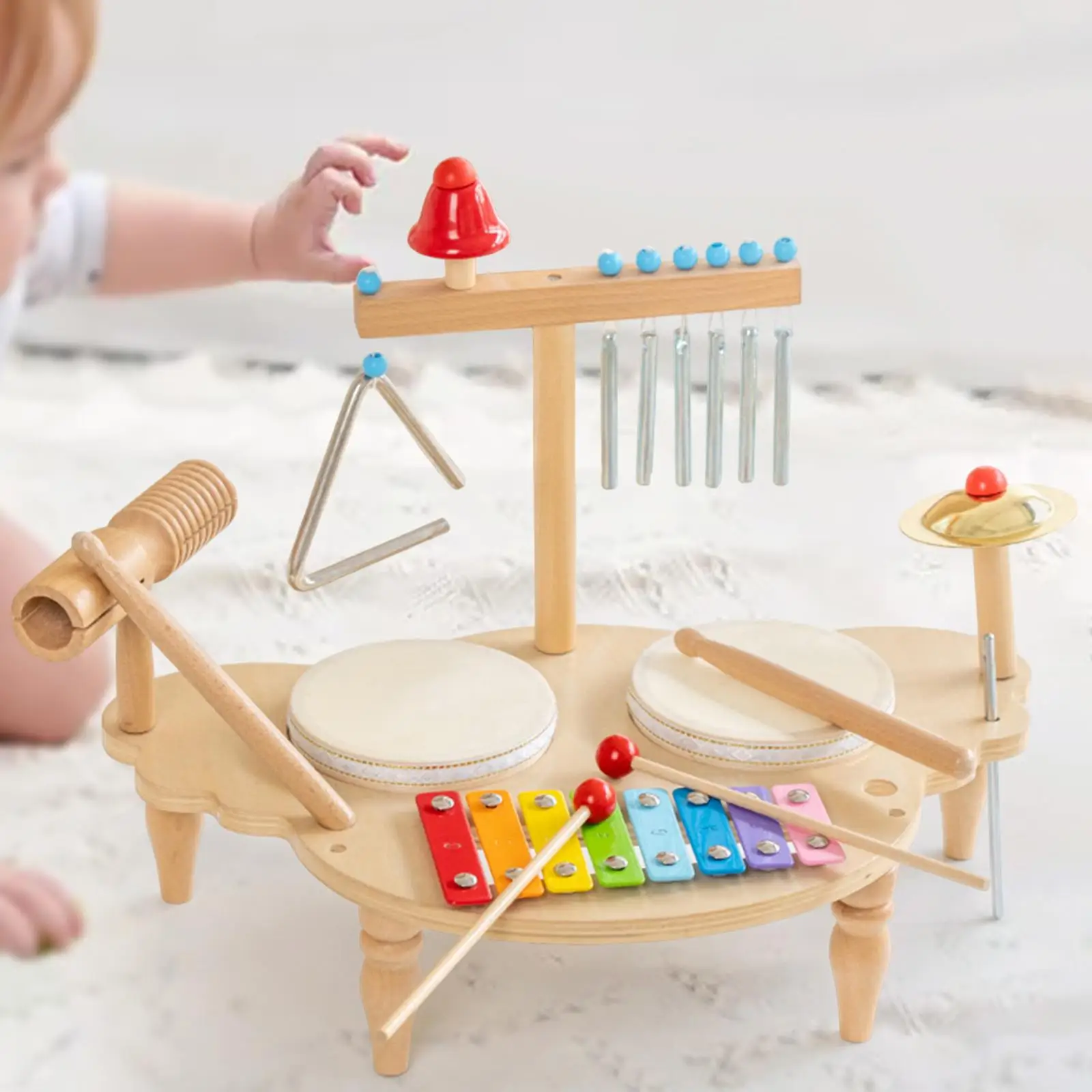 Xylofoon Drumstel Montessori Muziekinstrumenten Set Voorschoolse Handpercussie