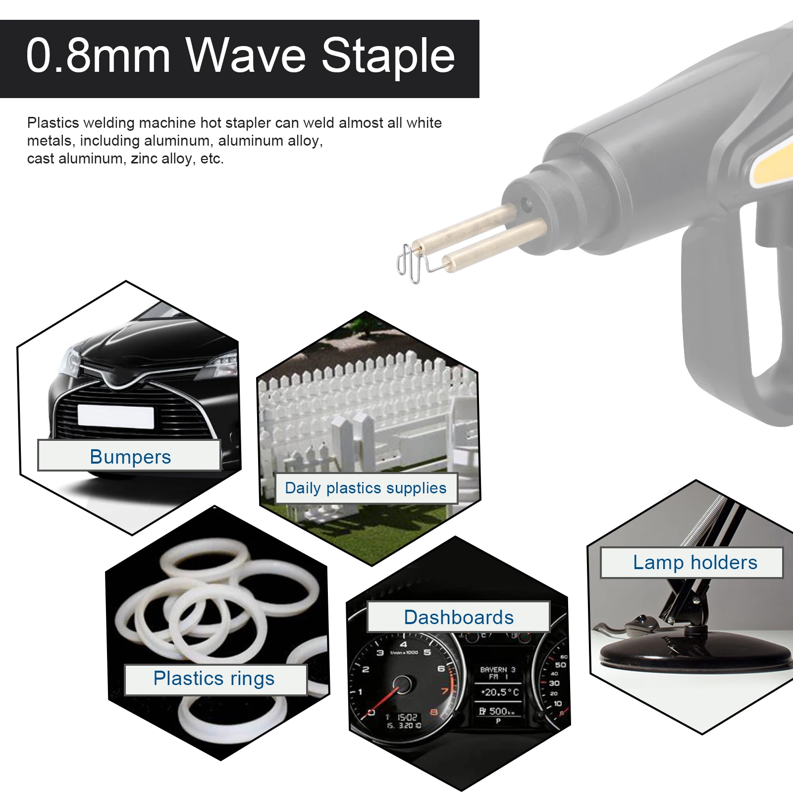 500 pz Paraurti Per Auto Filo di Saldatura per Saldatrice di Plastica Saldatori di Plastica Borchie Aspetto Plastica Riparazione Macchina Graffetta