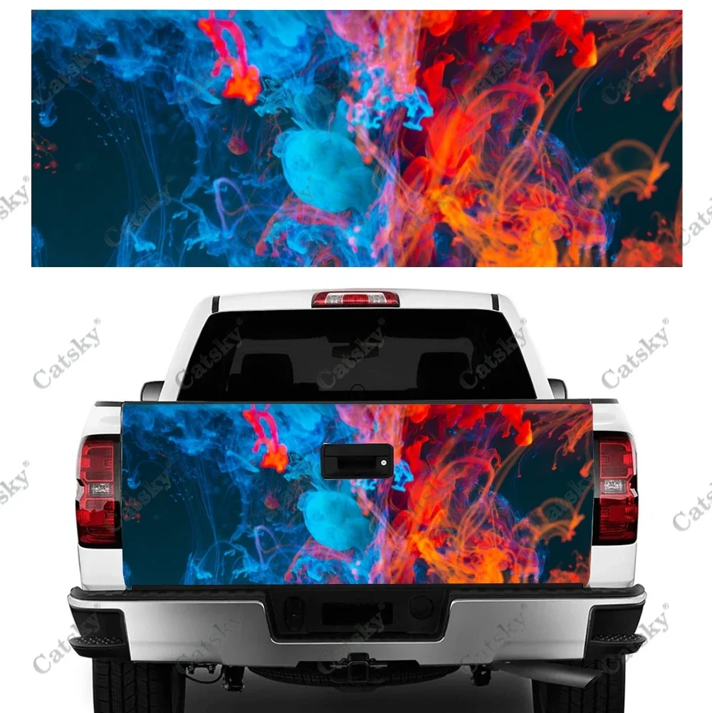 Color Splash Car Tail Trunk Protect Vinly Wrap Sticker Decal Auto Accessories Hood Decor Engine Cover for SUV Off-road Pickup