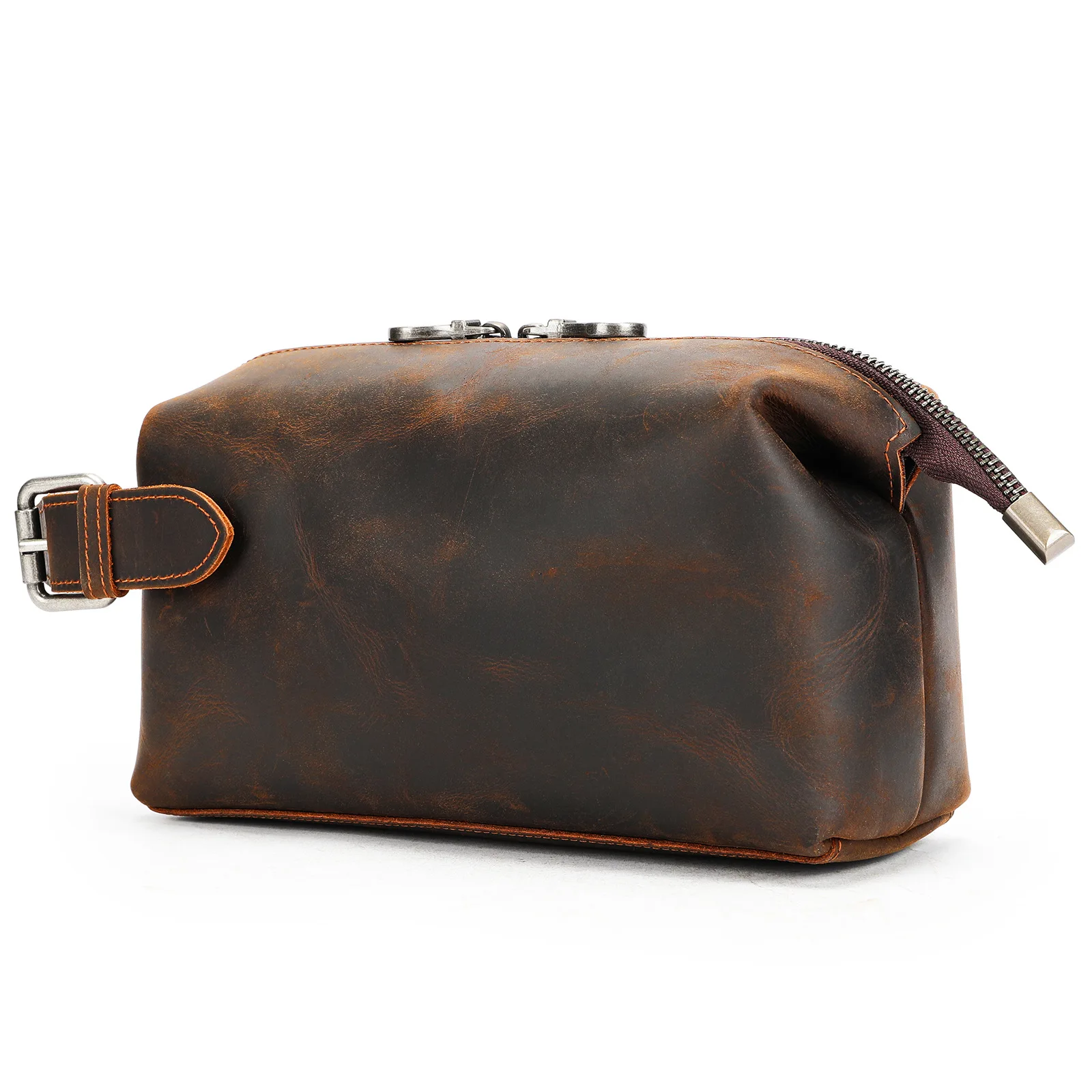 

Кожаные мужские сумки-клатчи Crazy Horse с ручками, наручные сумки большой вместимости, мужские кожаные сумки на молнии для телефона