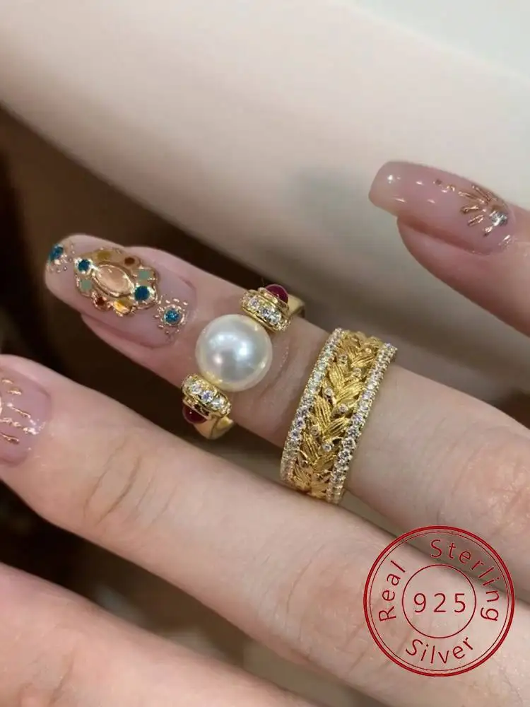 

925 Sterling Silver Gorgeous Sparkling Wheat Zircon Ring For Women Engagement Wedding Luxury Fashion High Quality Fine Jewelry