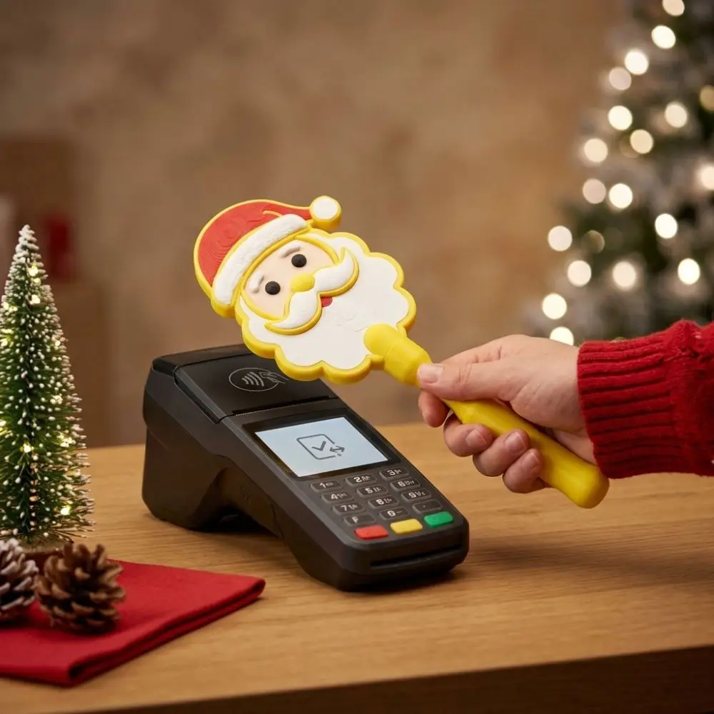3D Printed Christmas Tap Wand Removable Card Slot Handheld Contactless Card Wand Interchangeable Card Snowflake