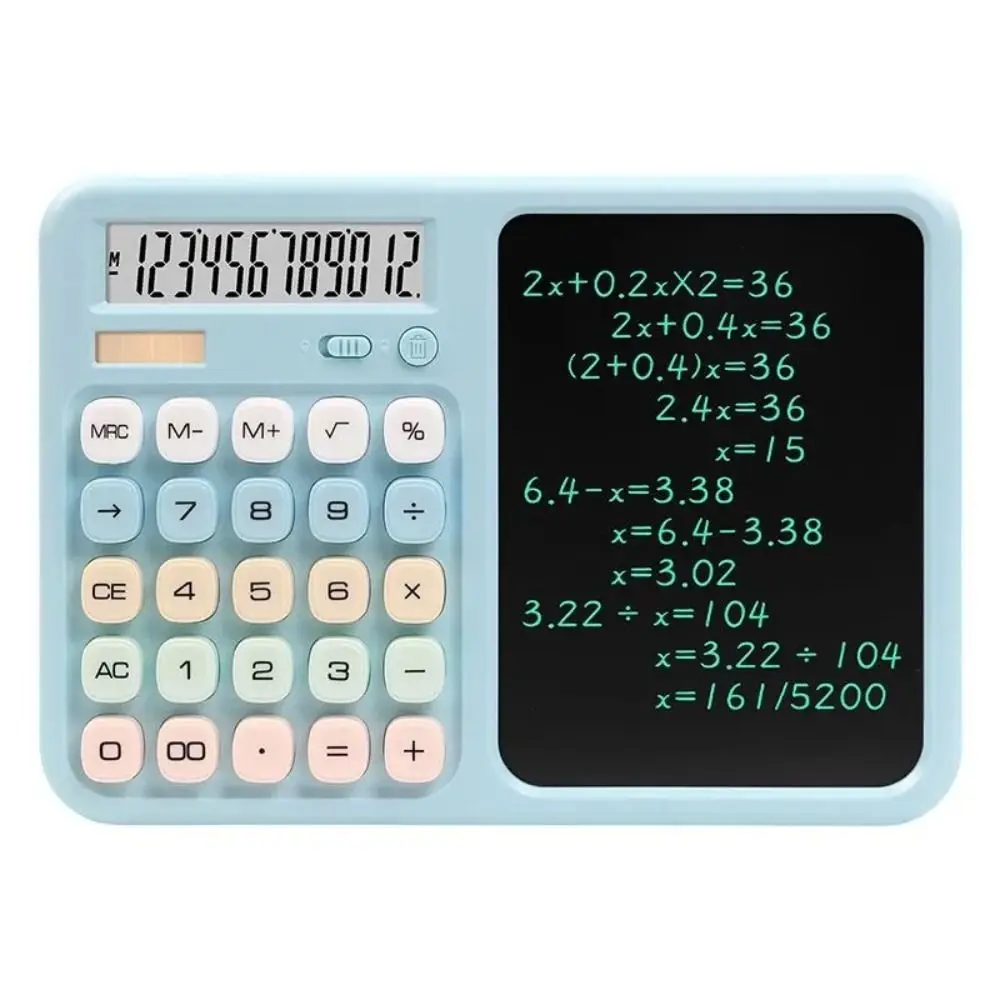 12 Digit Display Writing Tablet Calculator Large Button Design Dual Powered Accounting Calculator Anti-slip Smooth Writing