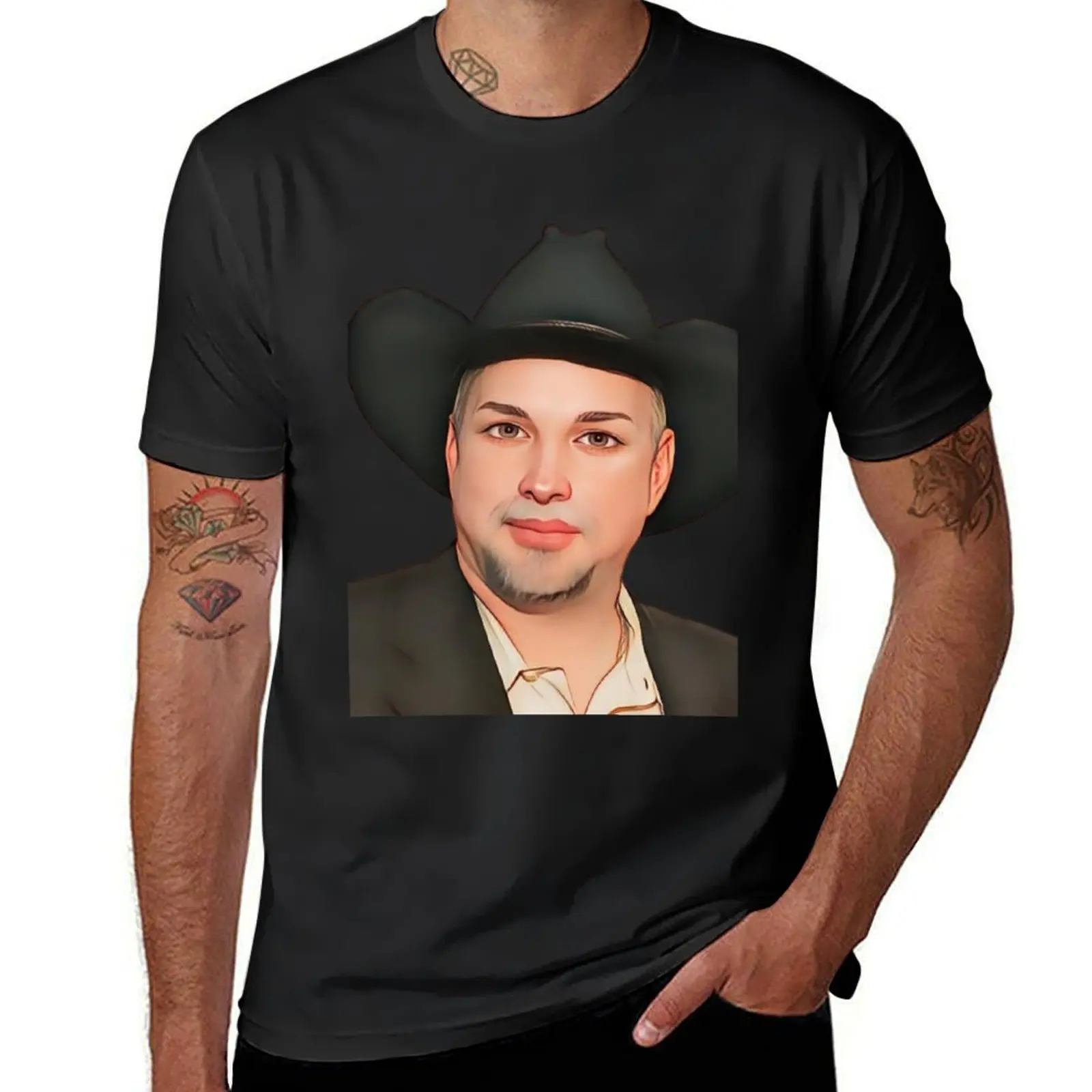 Garth Brooks Cartoon T-Shirt animal prinfor boys tops men clothings