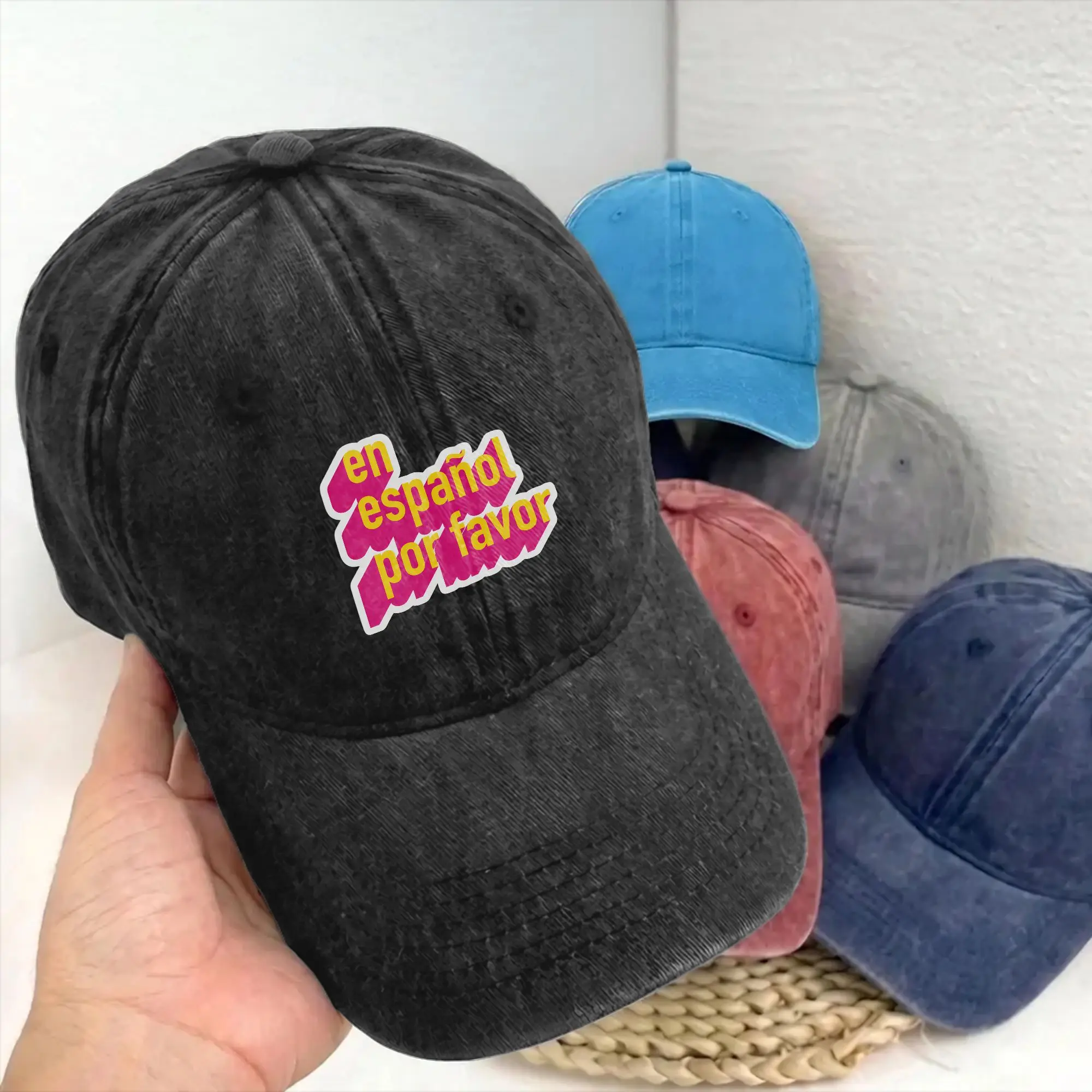 Spanish Please Language Pride Quote Unstructured Baseball Cap Distressed Washed Latino Humor Snapback Cap Outdoor Adjustable Hat