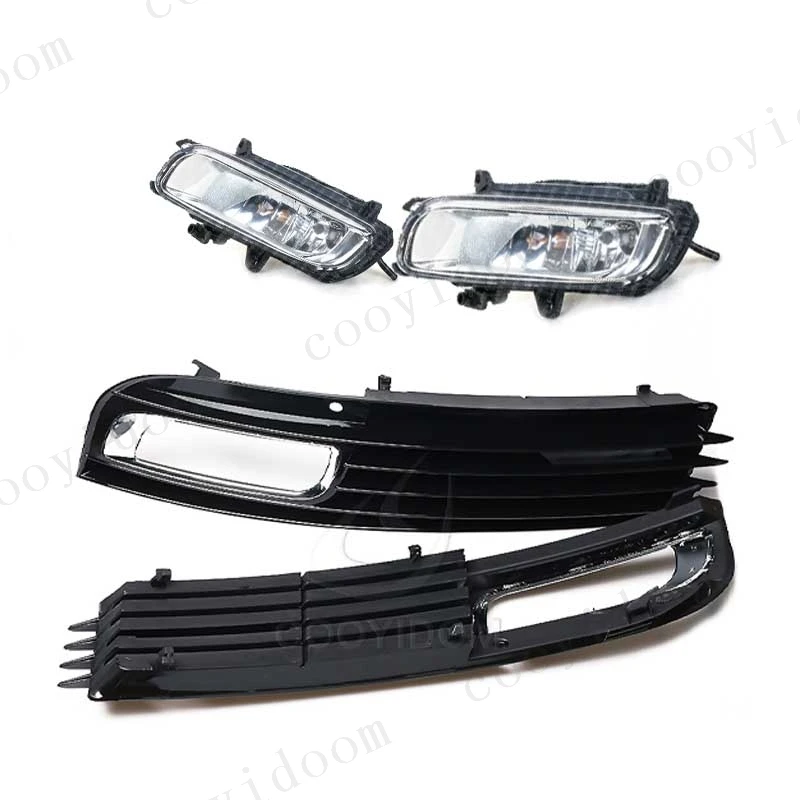 Car Fog Light For Audi A8 A8L D3 2008 2009 2010 4E0807681AN car-styling 4E0807682AN Grille Front Bumper Fog Light Frame Grille