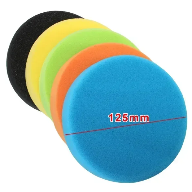 5 Pieces Buffing Pads Set 150mm/5 Inch Car Foam Drill Polishing Pad Sponge Wheel Set Kit Power Tool Car Polisher Accessories