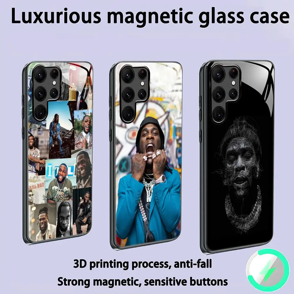 Burna Boy Phone Case For Samsung S26 S25 S24 S23 S22 S21 S20 Plus Ultra Glass Magnetic Case