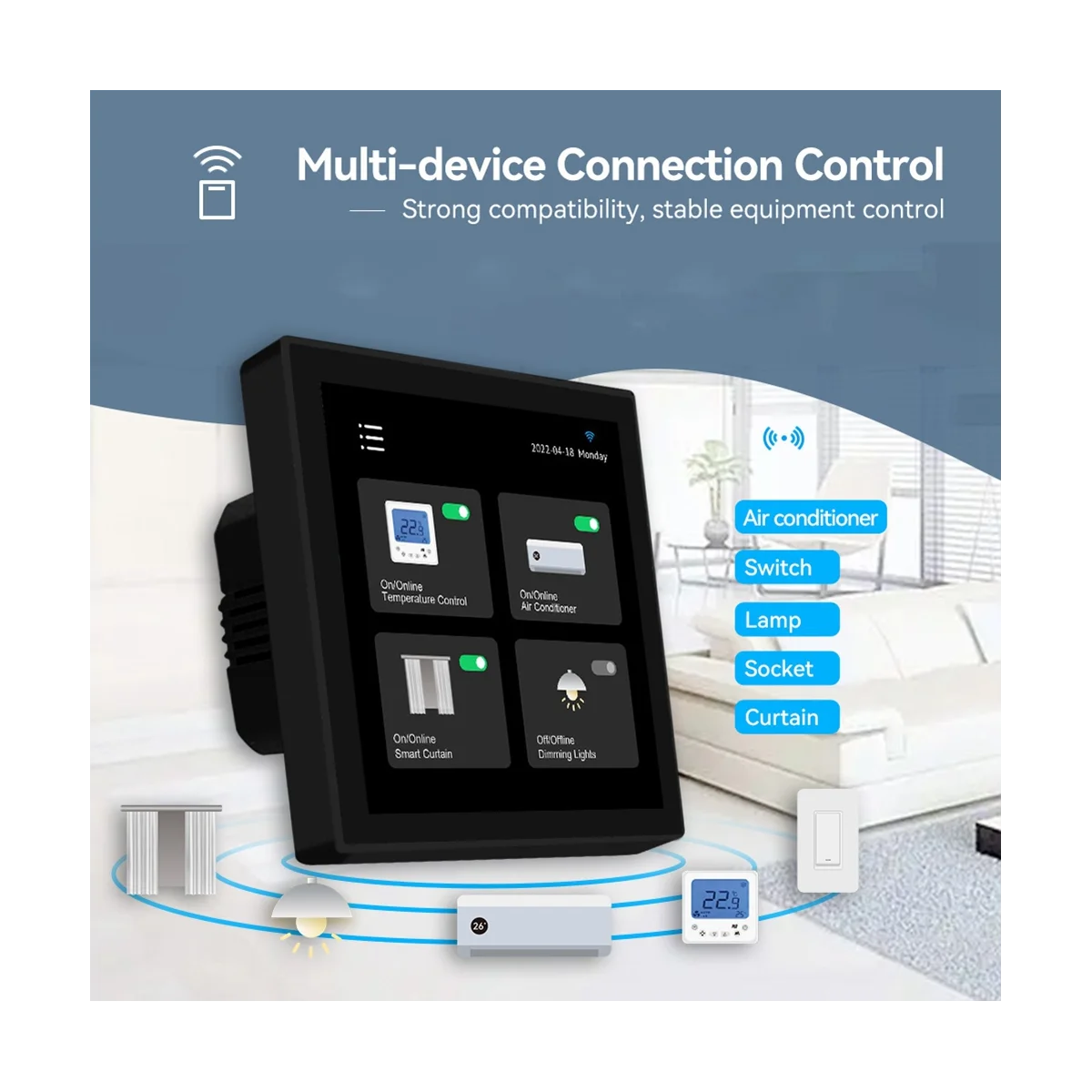 Imagem -02 - Tuya Smart Home Painel de Controle Zigbee Múltiplo Painel de Interruptor de Controle de Tela Sensível ao Toque na Parede para Casa-eu Plug