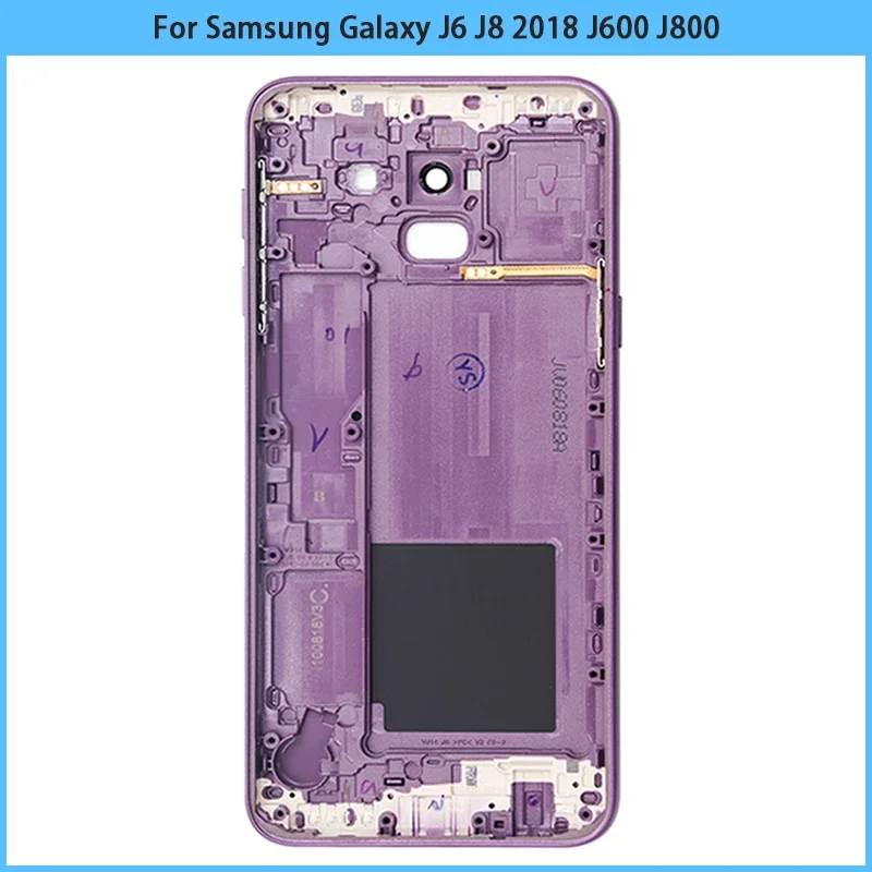 New For Samsung Galaxy J6 J8 2018 J600 J600F J800 J800F Plastic Battery Back Cover Rear Door Housing Case Chassis Replace