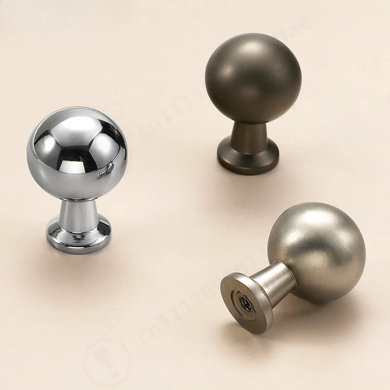 Round Single Hole Cabinet Knobs Modern Simple Ball Drawer Handles Wardrobe Cupboard Furniture Door Pull Hardware
