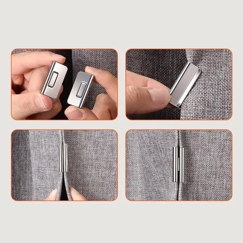 10Pcs Strong Magnetic Curtain Clips Nail Free Curtain Fasteners Prevent Light Leak For Bedroom Blackout Curtain Use