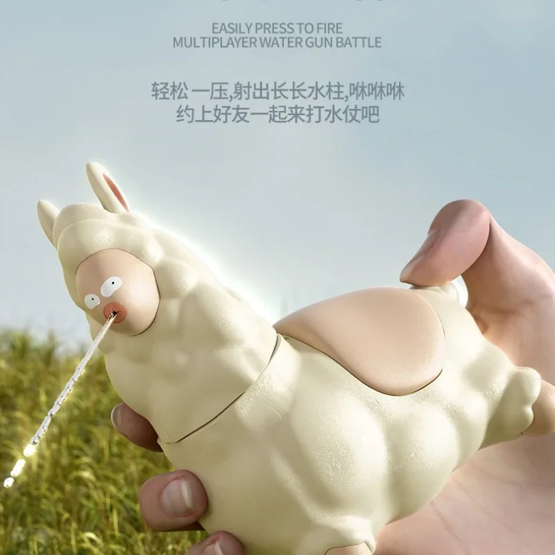 1 pçs engraçado alpaca imprensa pistola de água manual imprensa brinquedo água jogar piscina brinquedos verão, praia banho sala crianças pistolas de água brinquedo