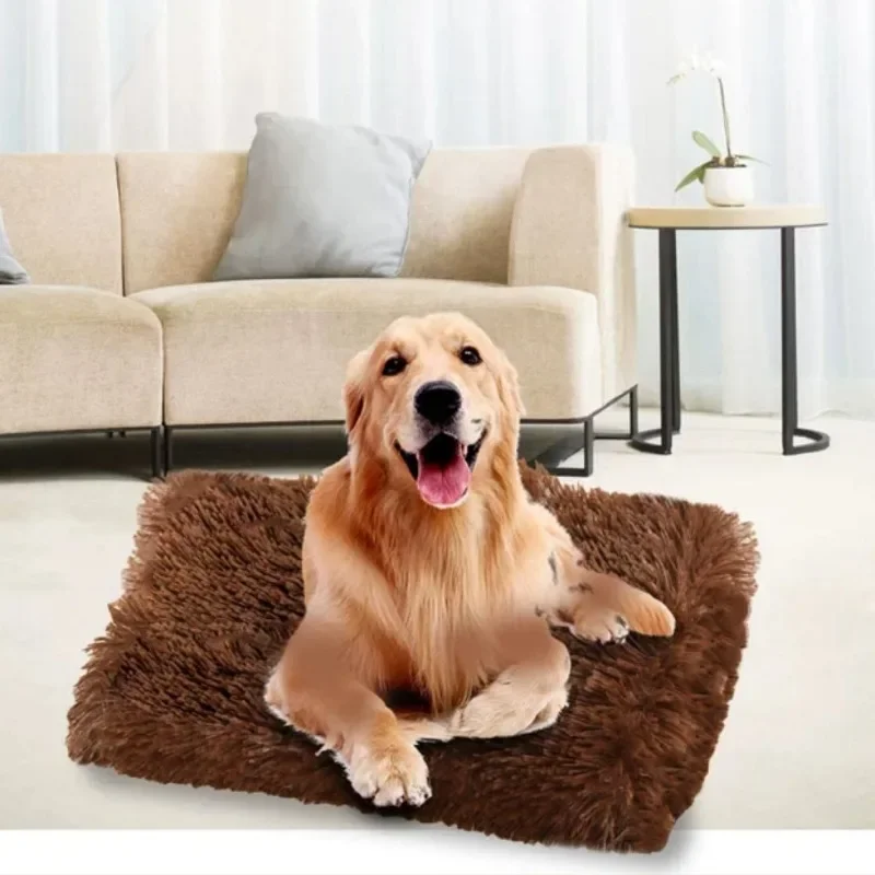 Soft Pet Blanket Mat Warm Dog Cat Sleeping Bed Mats Kennel Washable Long Plush Dogs Blankets Cover Winter Dog Supplies