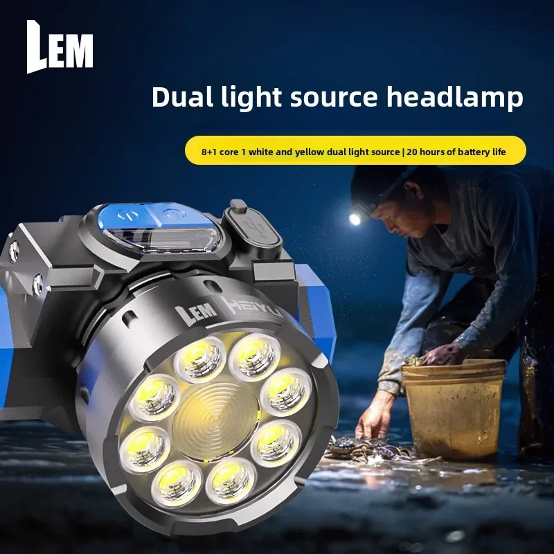 

Super Bright Yellow Hunting Headlamp - Rechargeable Light For Eel Cicada And Outdoor Use