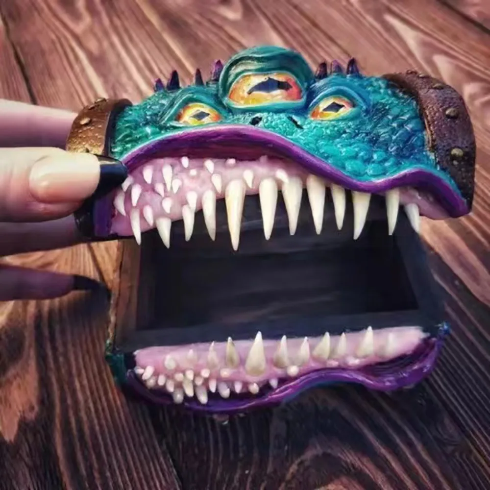 Halloween New Product Big Mouth Devil Box Decorations Decoration Home Courtyard Design Storage Box Mysterious Resin Crafts