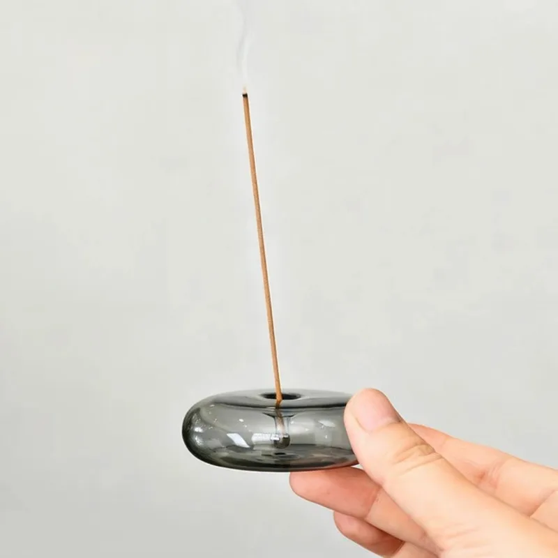 Circular Glass Incense Burner Sandalwood Holder Home Fragrance Holder Yoga Ceremony Soothing Home Fragrance Incense Dispenser