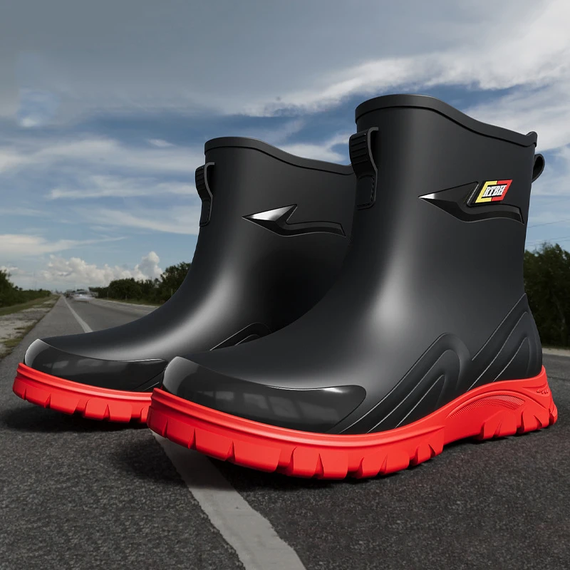 

Черные теплые непромокаемые резиновые сапоги для мужчин, зимняя мужская обувь до середины икры на флисовой подкладке, удобные нескользящие оригинальные сапоги для рыбалки из ПВХ