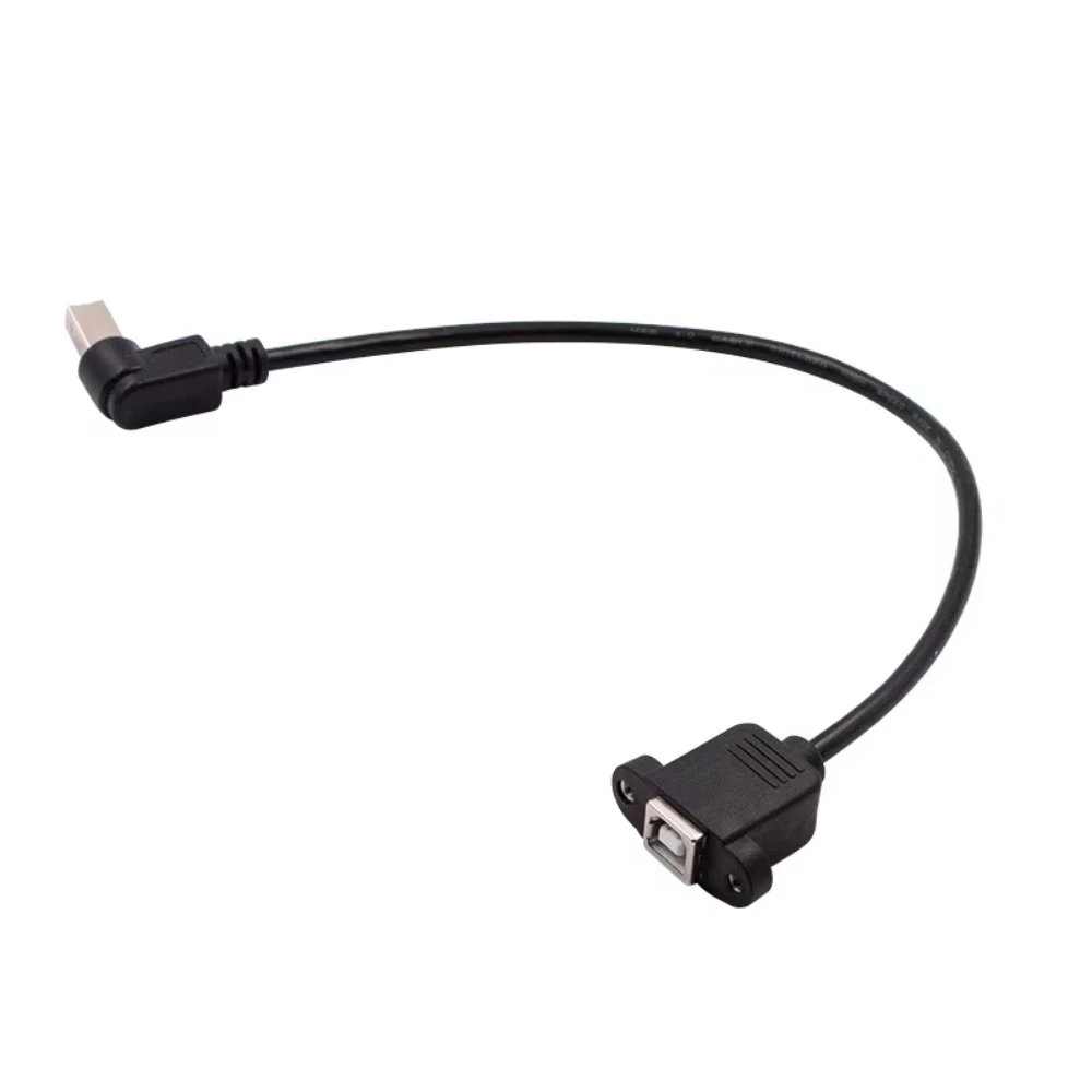 Right Angle USB Type B Male to USB B Female Panel Mount Extension Cable 0.3M 0.5M Printer Scanner USB B Sync Transfer Cord