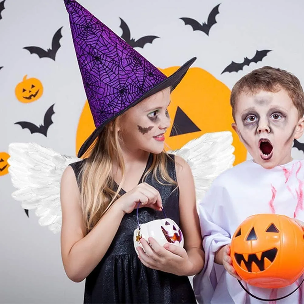 Kostium Anioła Skrzydła i Aureola Biały Kostium Anioła dla Dziewcząt Dzieci Kobiet Dorosłych na Halloween