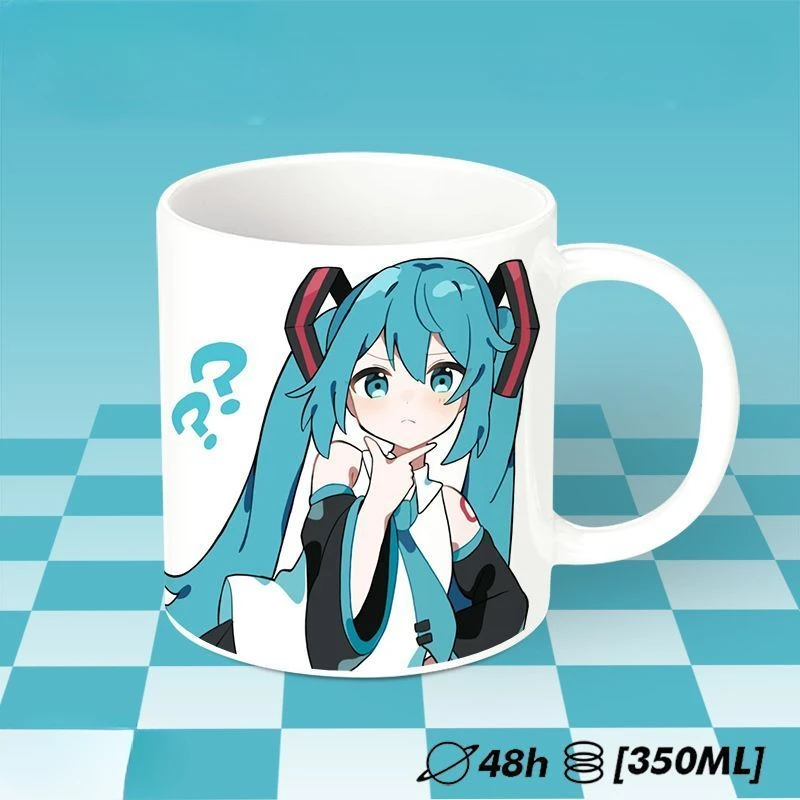 อะนิเมะสองมิติถ้วยน้ําH Atsune Mikuสร้างสรรค์รุ่นQสุดน่ารักมูลค่าสูงแก้วนมถ้วยสํานักงานเดสก์ท็อปเครื่องประดับของขวัญ