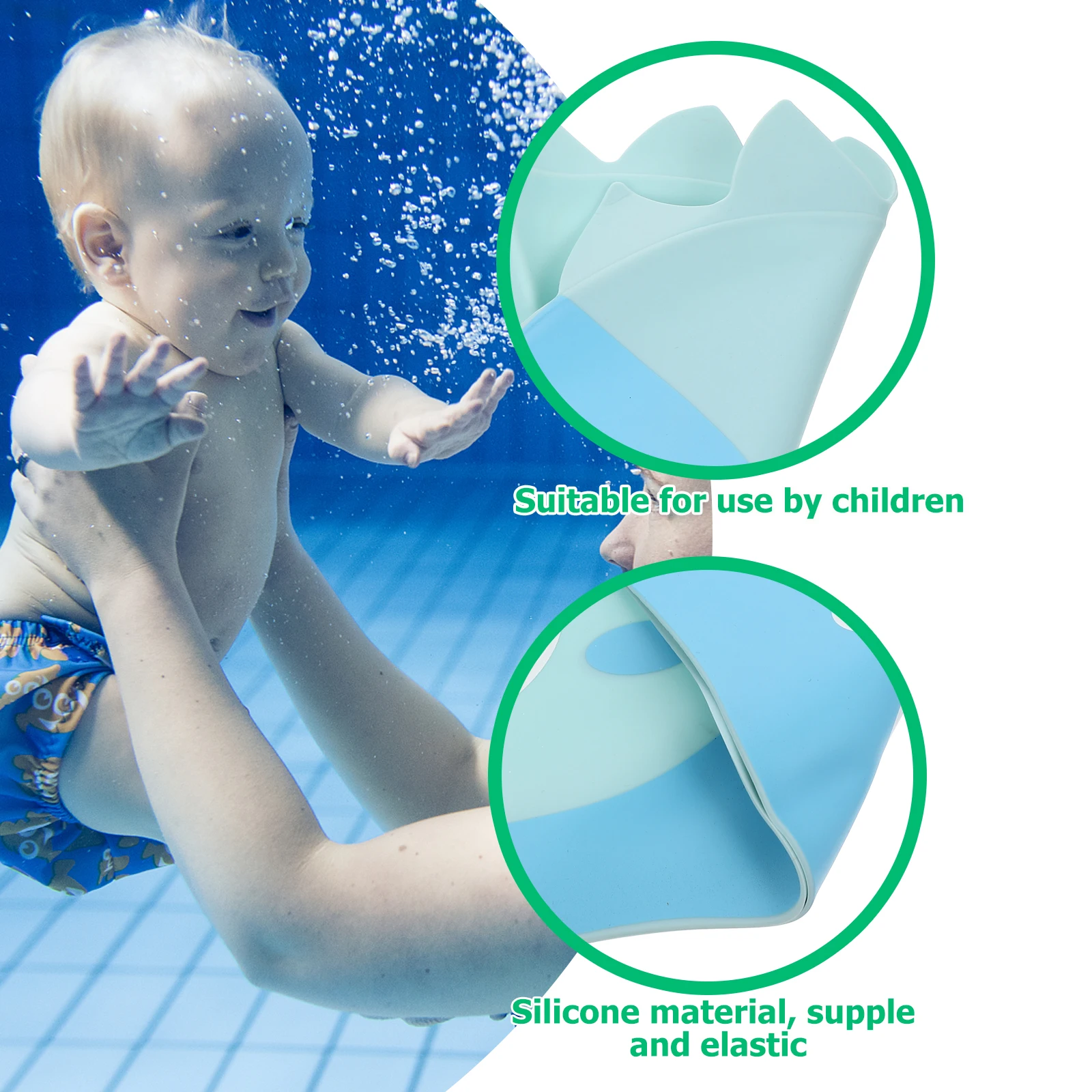 

Comfortable Silicone Swimming Cap Girl Child Kids UV Silica Gel Waterproof Caps