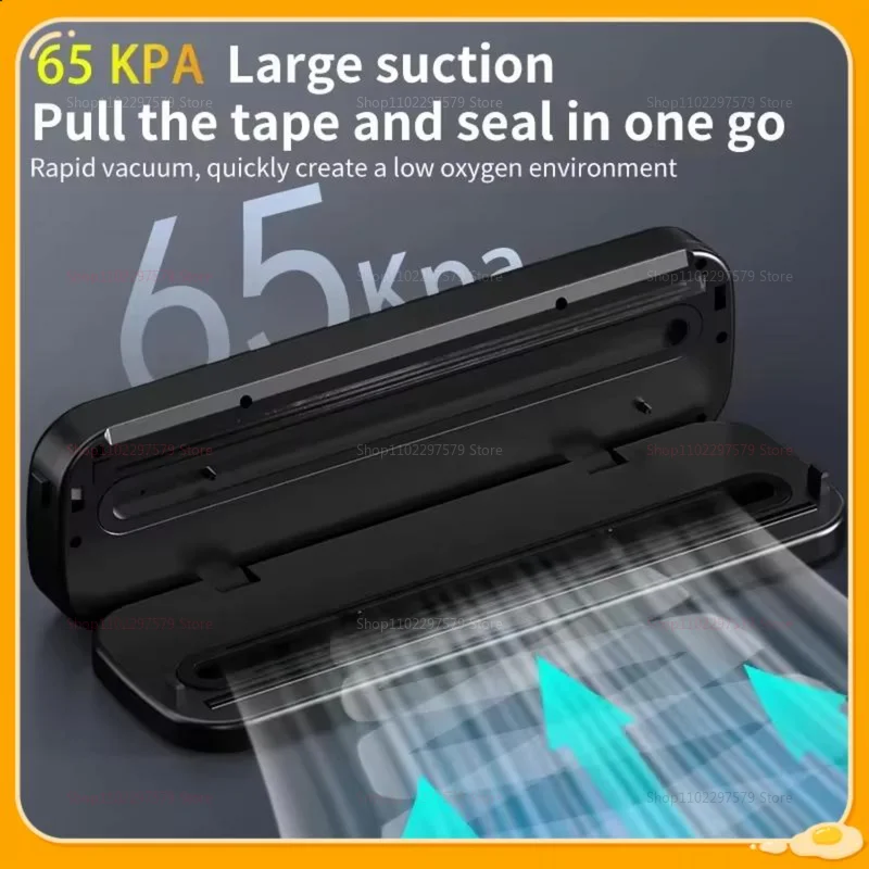 Vacuum Sealer Kitchen Food Storage Dry/Wet Food Vacuum Packing Machine Household Fresh Food Packing Machine Built-in Cutter