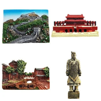 중국 여행 냉장고 스티커, 홈 데코, 베이징 관광 기념품, 레진 냉장고 자석, 만리장성, 마그네틱 스티커  Best5