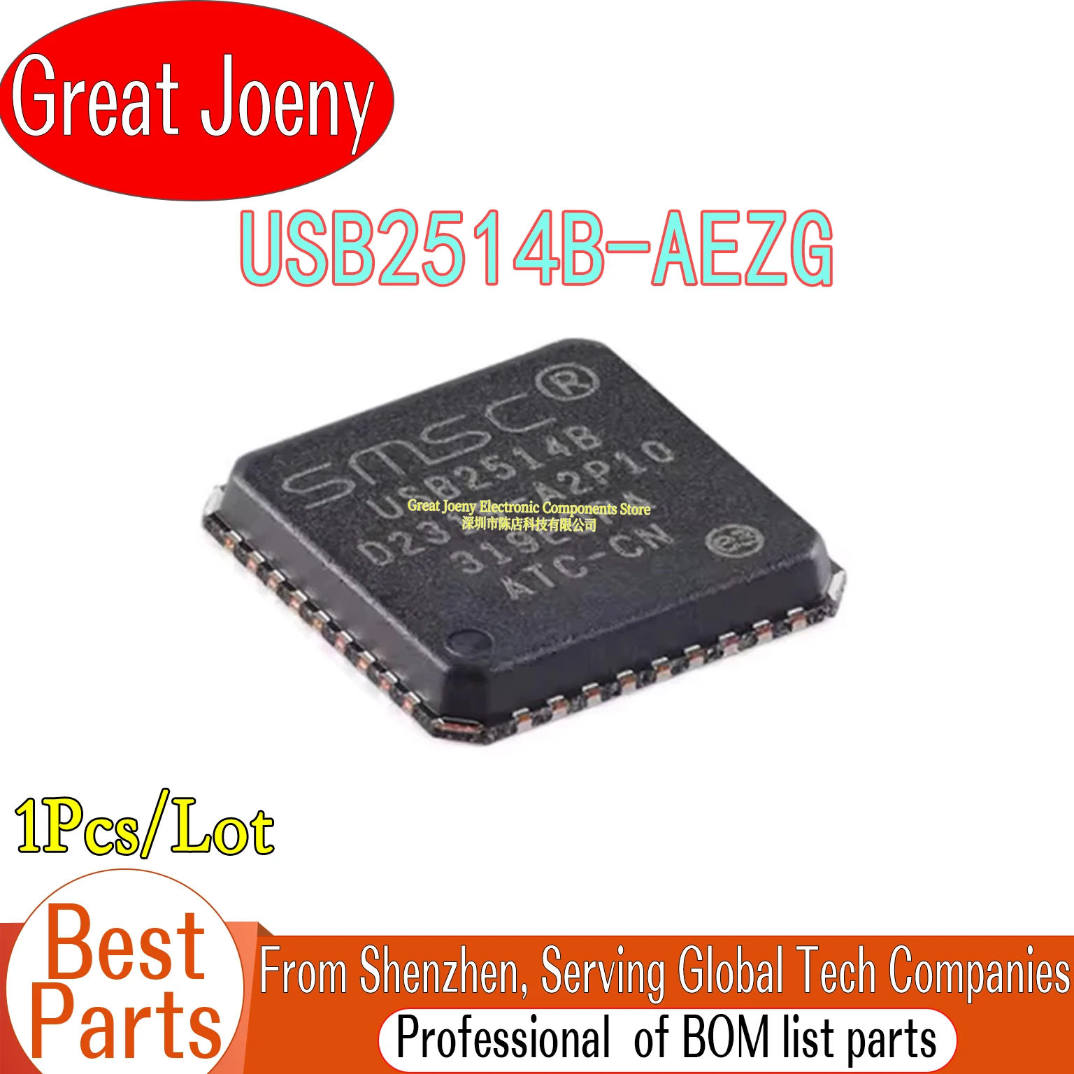 

100% New Original USB2514B USB2514B-AEZG IC Chipset QFN-36