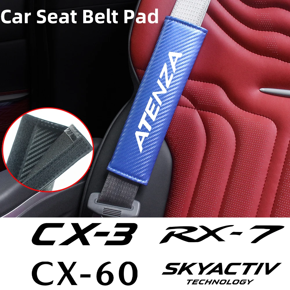 

Car Seat Belt Protector Pad Carbon Fiber Shoulder Cushion Cover For Mazda ATENZA AXELA CX-3 CX-50 RX-8 SKYACTIV 3 6 Accessories