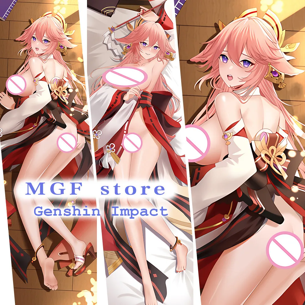 

Подушка Genshin Impact Yae Miko Dakimakura с изображением сексуальной девушки, Мягкая Наволочка для сна в двух направлениях