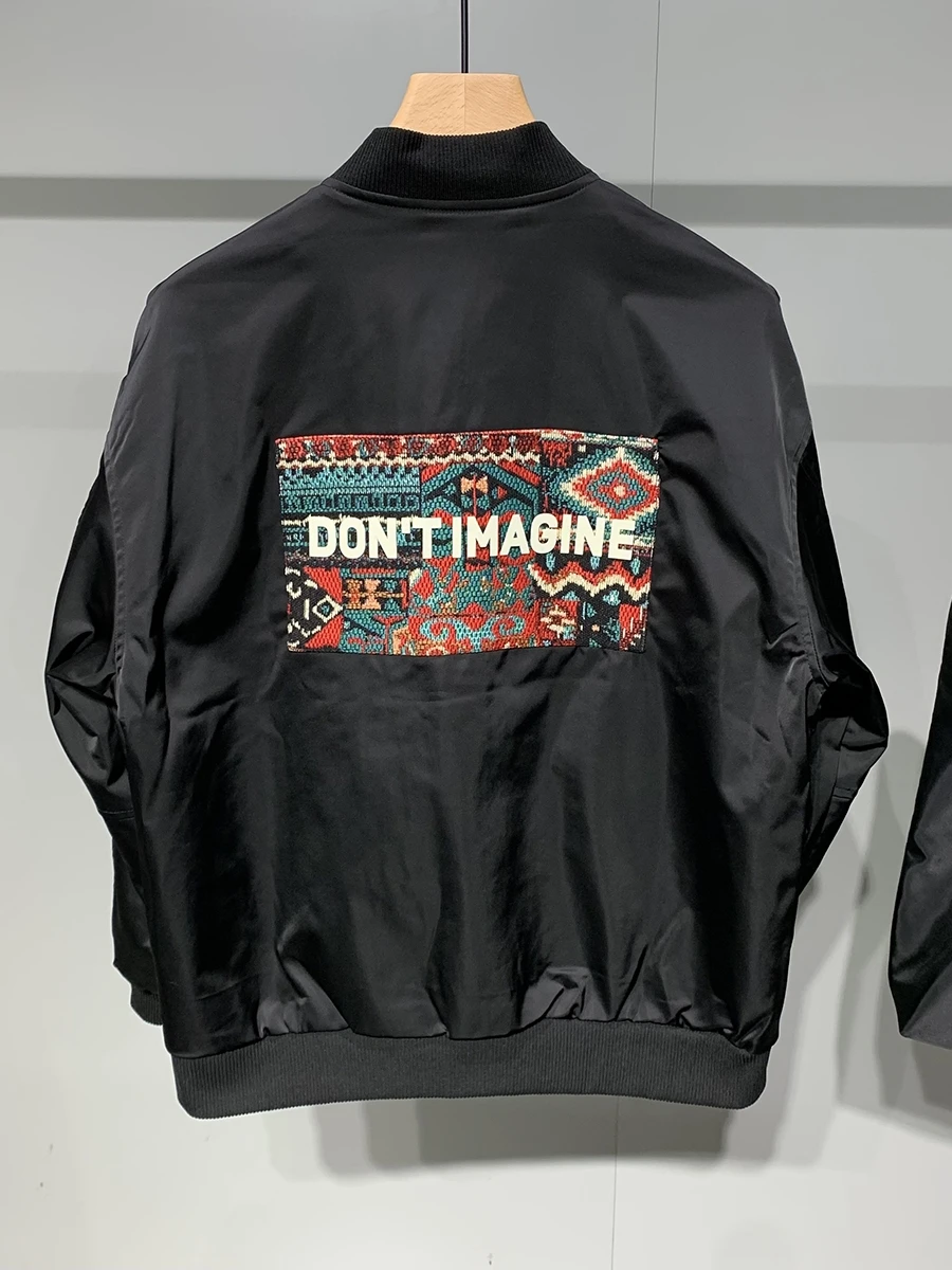 

Американская повседневная вышитая куртка-пилот Jaet, мужская осенняя модная свободная универсальная бейсбольная куртка на молнии ort Sve Coat