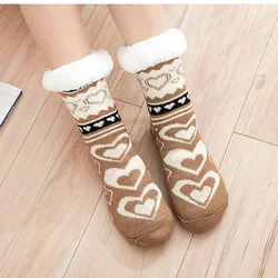 Fuzzy Short Socks Women Winter Heart Funny Cute Kawaii Non Slip Cartoon Sleeping Soft Comfy Female Floor Slippers Sock Designer