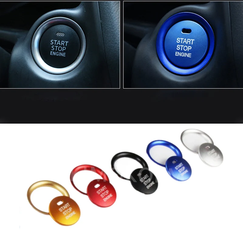 1Pcs Car Engine Start Stop Switch Button Ignition Key Ring Cover Sticker Trim For Mazda CX5 CX3 CX4 Cx-3 3 6 Axela Accessories