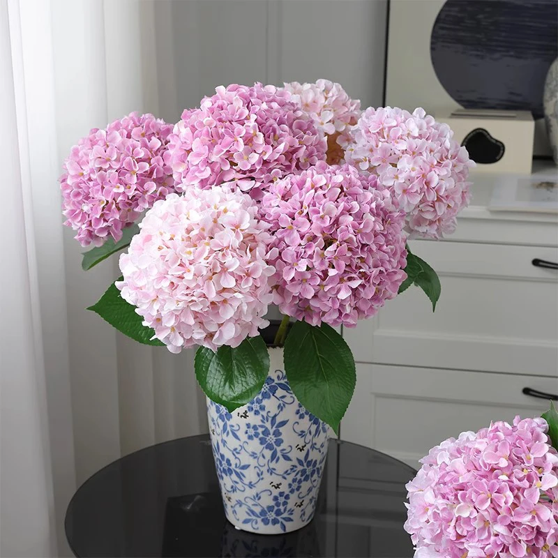 New Silk Simulation Hydrangea Flower European Style Home Decoration,Wedding Floor Arrangement Large Hydrangea Flower