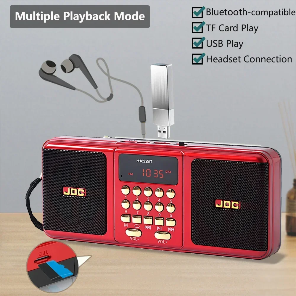 Portable Stereo FM Radio Wireless Speakers MP3 Music USB TF Card Player Rechargeable Bluetooth Speaker With FM Stereo Receiver