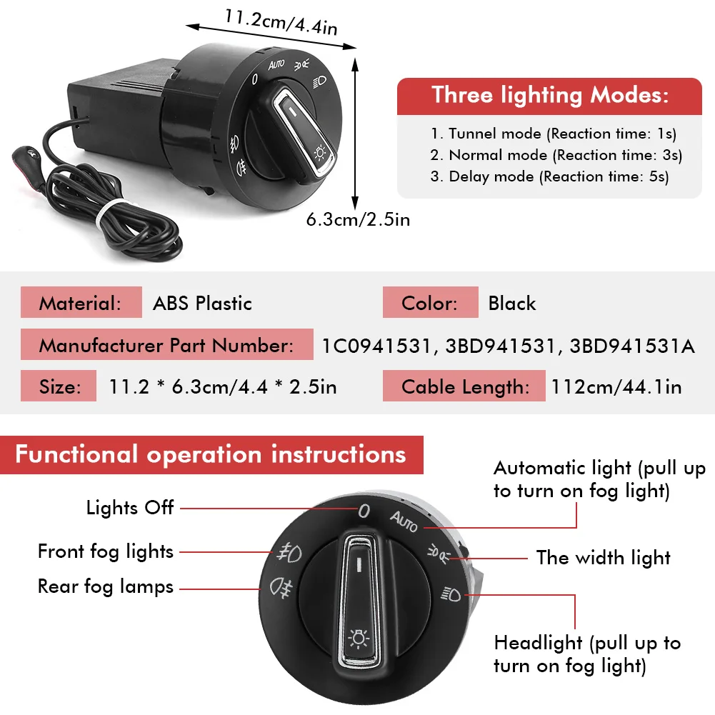 Joli de commande de lampe de sauna automatique, capteur de lumière, technologie adaptée pour VW Golf MK4, Passat B5 Polo