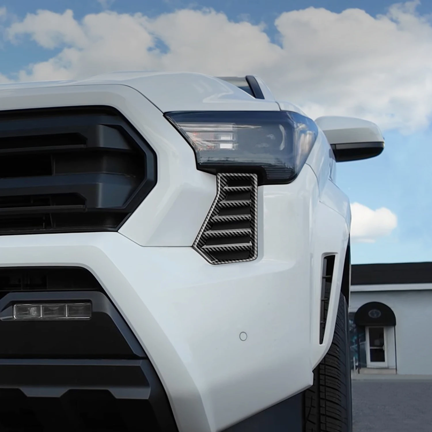 

Автомобильные аксессуары для Toyota Tacoma 2024 2025 ABS из углеродного волокна с принтом, внешний нижний передний бампер, решетка воздухозаборника, накладка