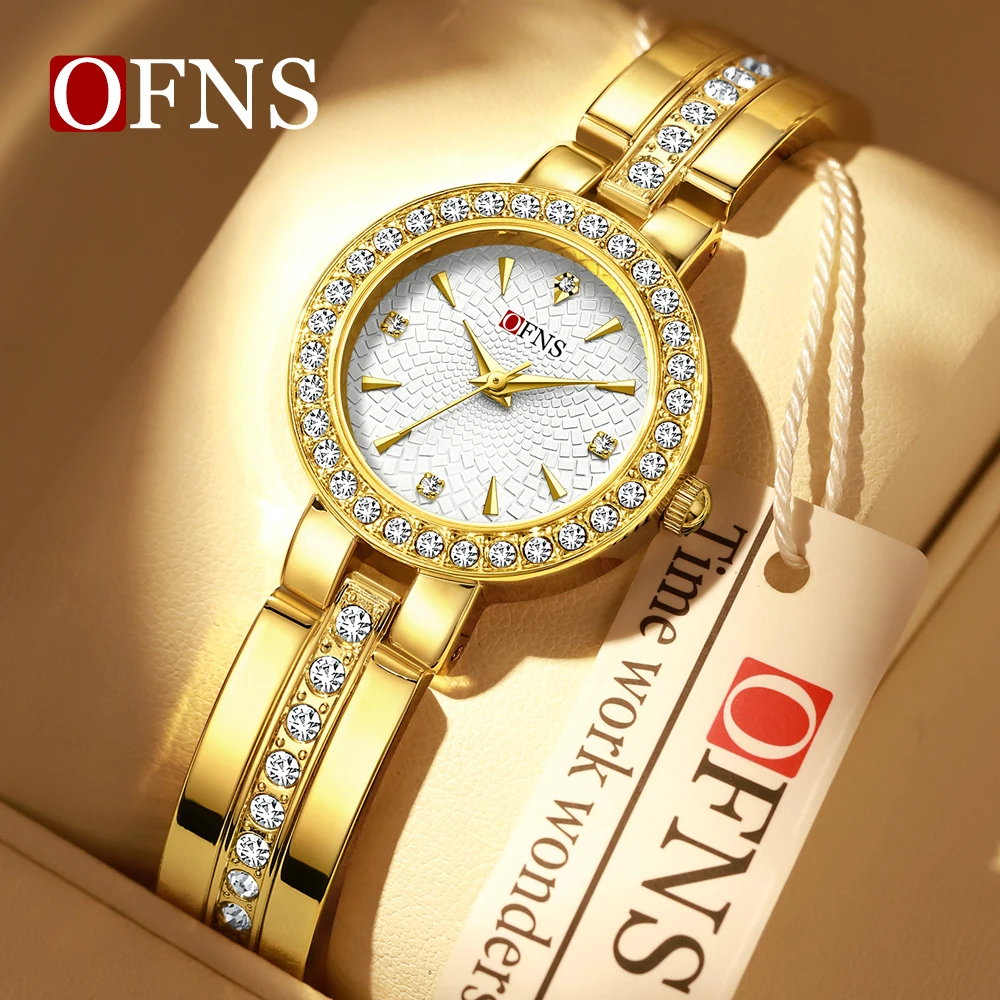 

OFNS7203 Luxury Diamond encrusted Women's Watch Bracelet Quartz Watch 3ATM Life Waterproof Lightweight and Compact Women's Watch