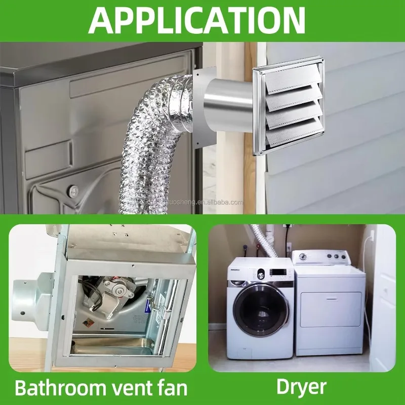 Modern Design 4 Inch Plastic Dryer Ventilation Kit with Walled Duct Through Wall Dryer Ventilation Hose Connector Dryer