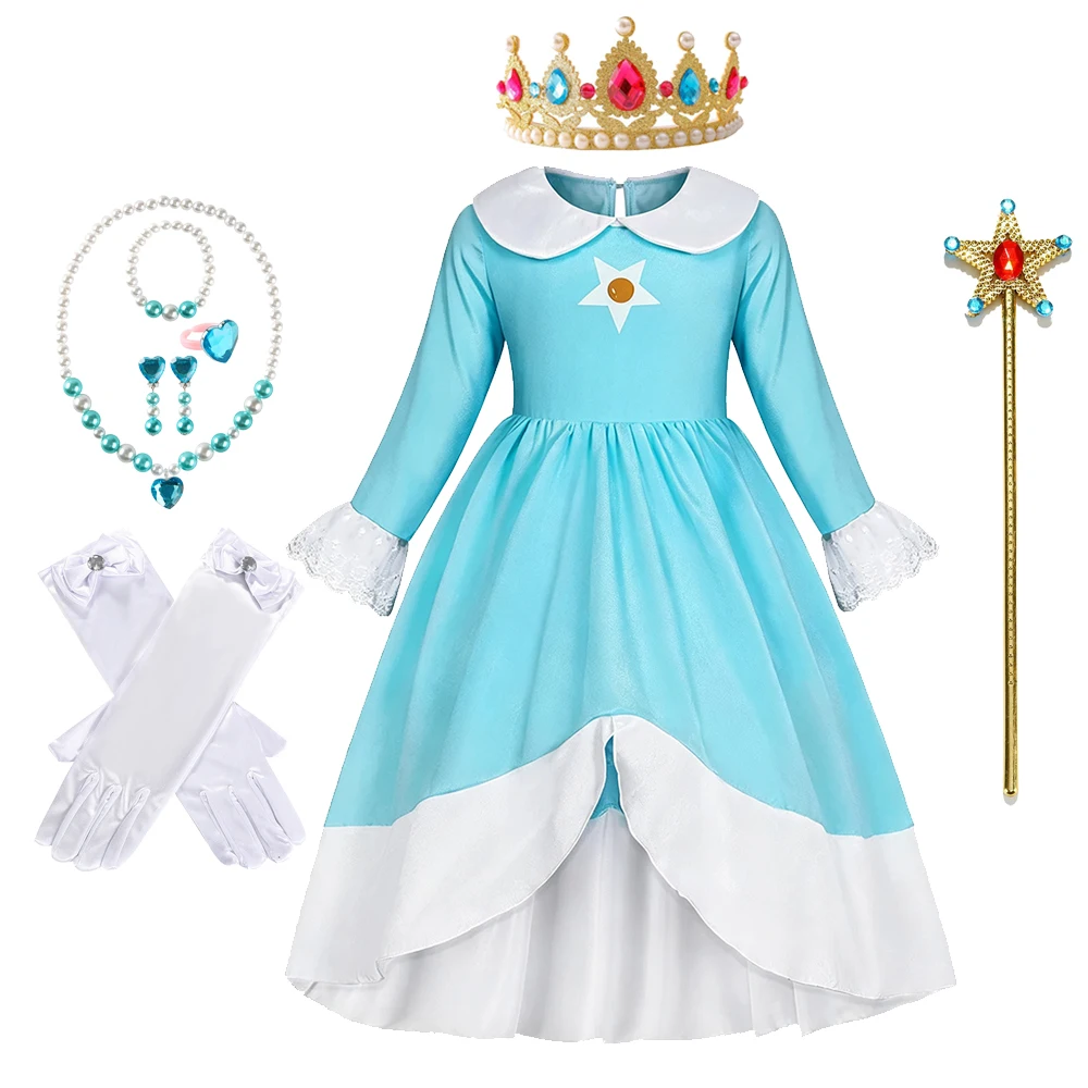 Rosalina Mädchenkleidung Partykleider Kinderkostüm Halloween Karneval Geburtstag Schwalbenschwanz-Kleid – Detail 9