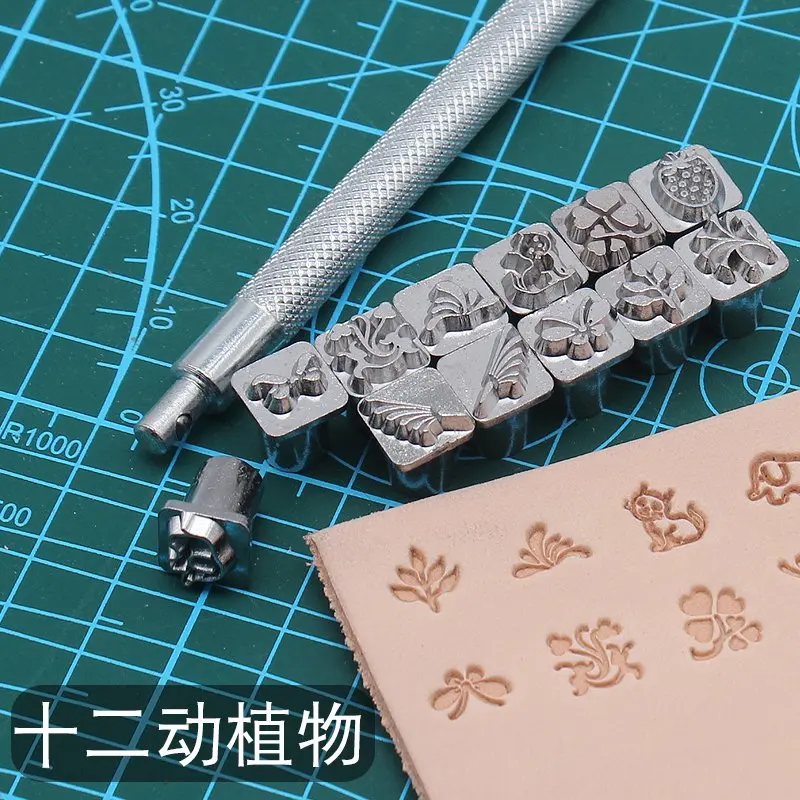 Leather Printing Chinese Zodiac, Leather Carving Pattern, Number, Letter Punching Combination, Exchangeable Seal Printing Set