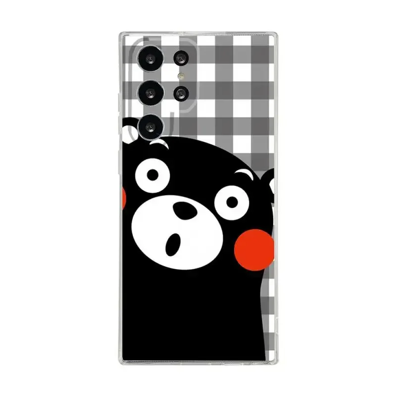 Cute Kumamon Phone Case Silicone Case For Samsung S30 S23 S21 S22 S20 Ultra S20 FE lite S10 S9 S8 PIus Cover Clear