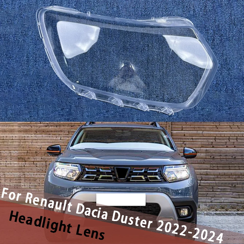 

For Renault Dacia Duster 2022 2023 2024 Car Light Housing Headlight Glass Lens Cover Headlamp Clear Shell Transparent Lampshade