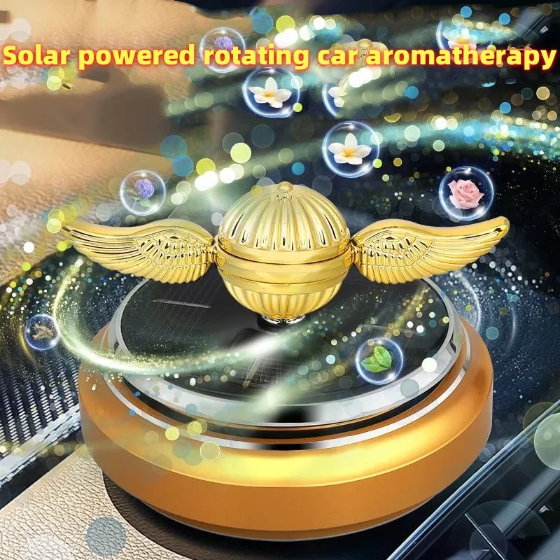 Solar light sense rotating car mounted fragrance Golden Snitch base Interior center console trim perfume dispels fragrance