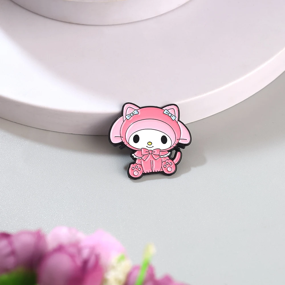 6pcs Cartoon Anime Cat Dog Enamel Pin Brooches Lapel Pins Badge Backpack Clothing Accessories Anime Jewelry Christmas Gifts
