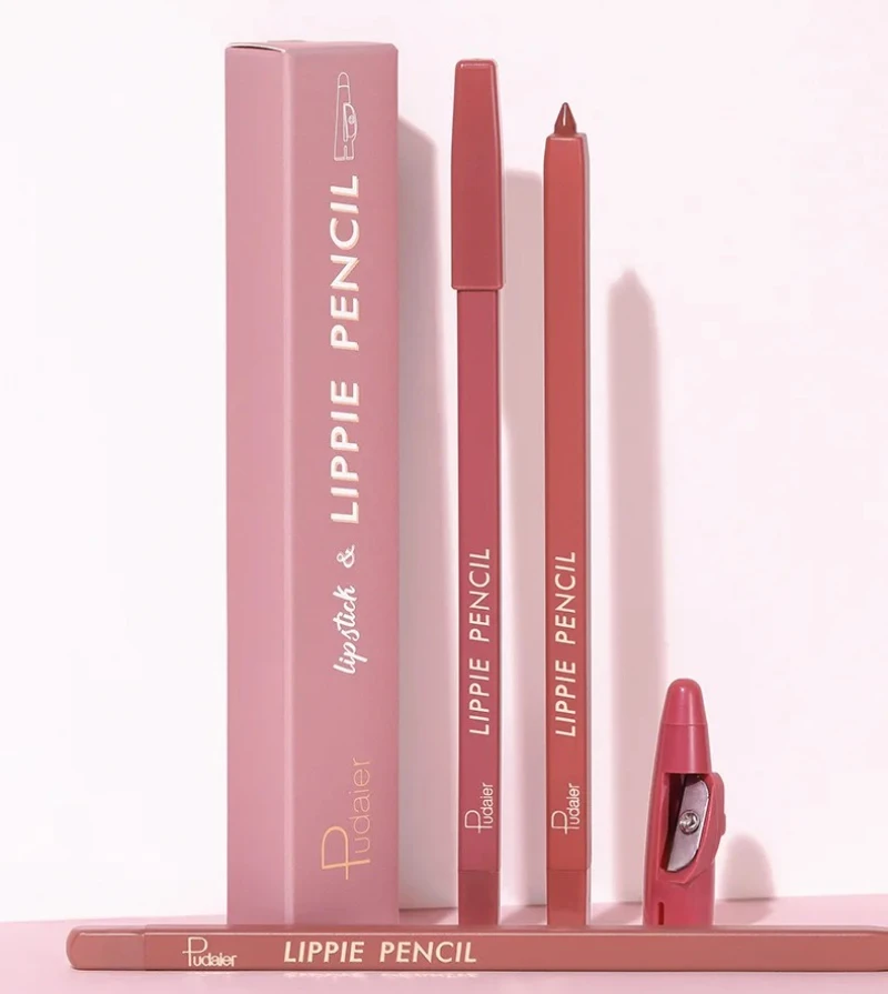 Pudaier 12 สี Matte Lip Liner ปากกา Make up กันน้ํา Velvet ลิปสติกลิปสติกดินสอสีแดงสีน้ําตาล Lipliner Contour Tint Lips แต่งหน้า