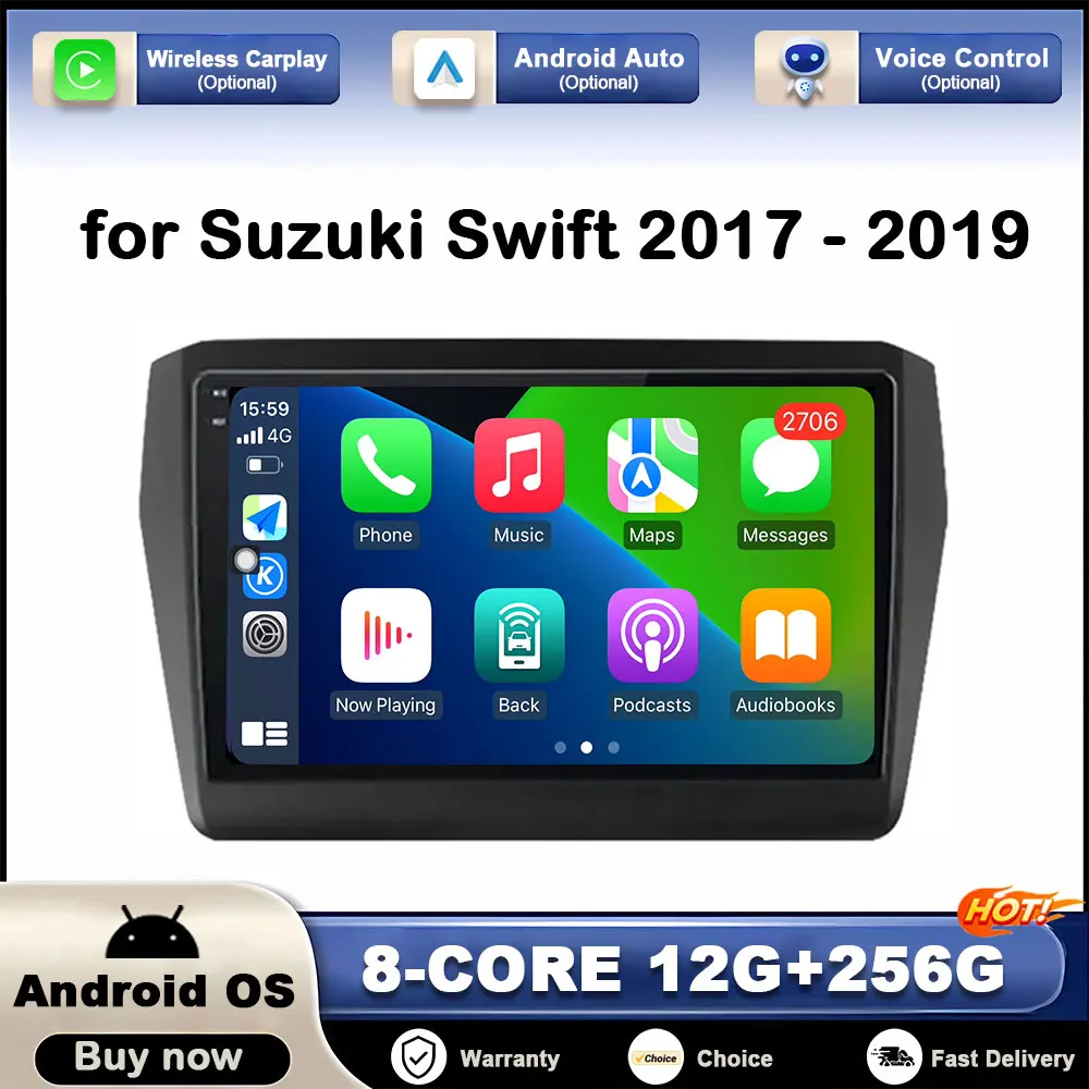 

GPS Navigation for Suzuki Swift 2017 2018 2019 Car Video Multimedia Player Android Auto 2.5D Touch Screen BT 4G WiFi DSP Stereo