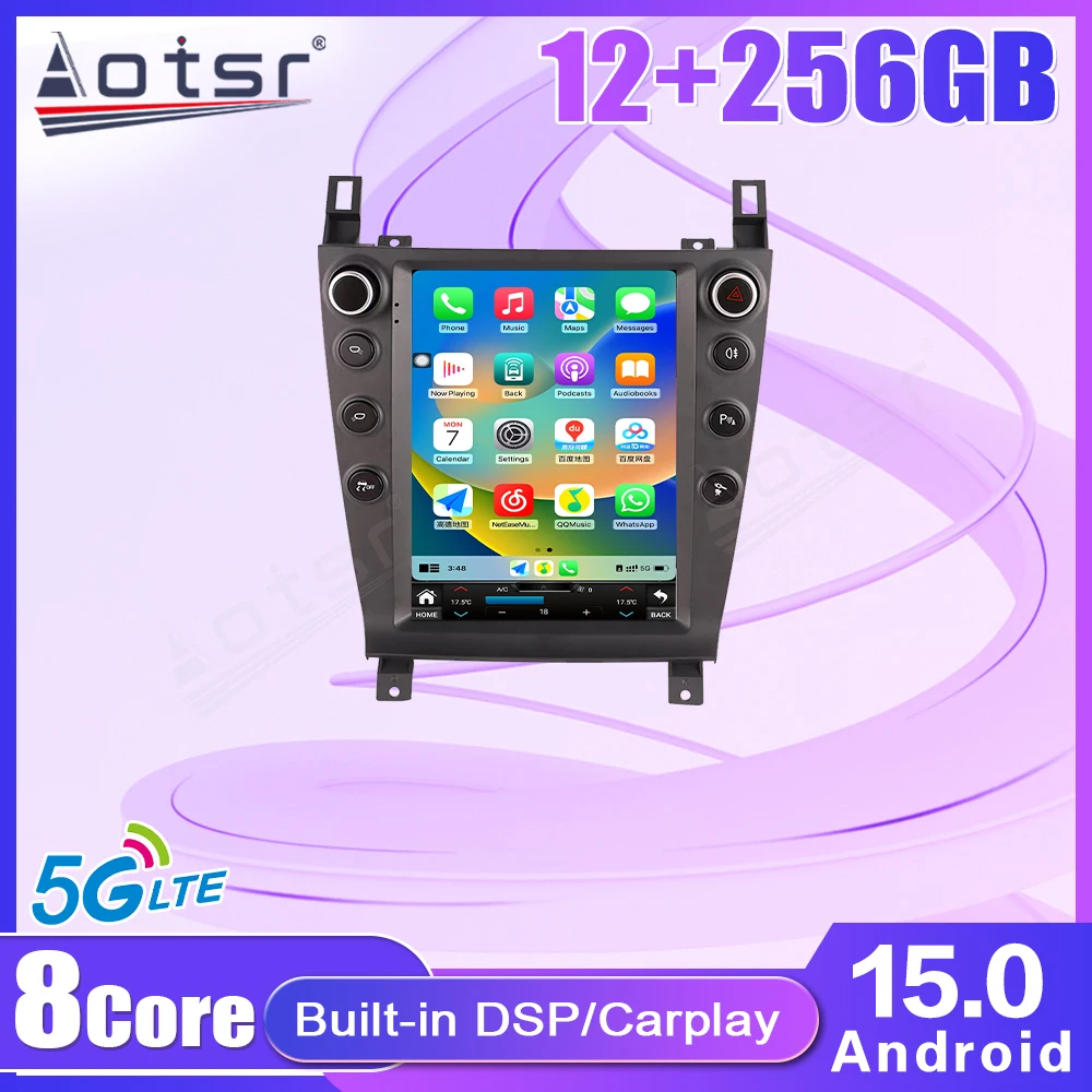 Android 15 Navigation Carplay 10.4 Inch HD Touch Screen For Aston Martin 2005-2015 Car Radio Stereo Auto Multimedia Player Unit